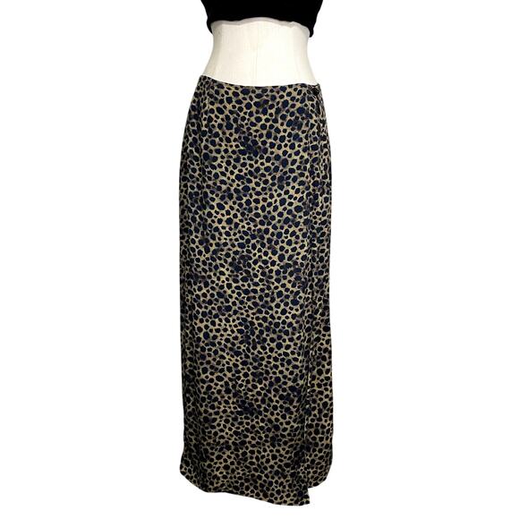 Grunge Gothic Cheetah Print Wrap Maxi Skirt - Picture 1 of 16